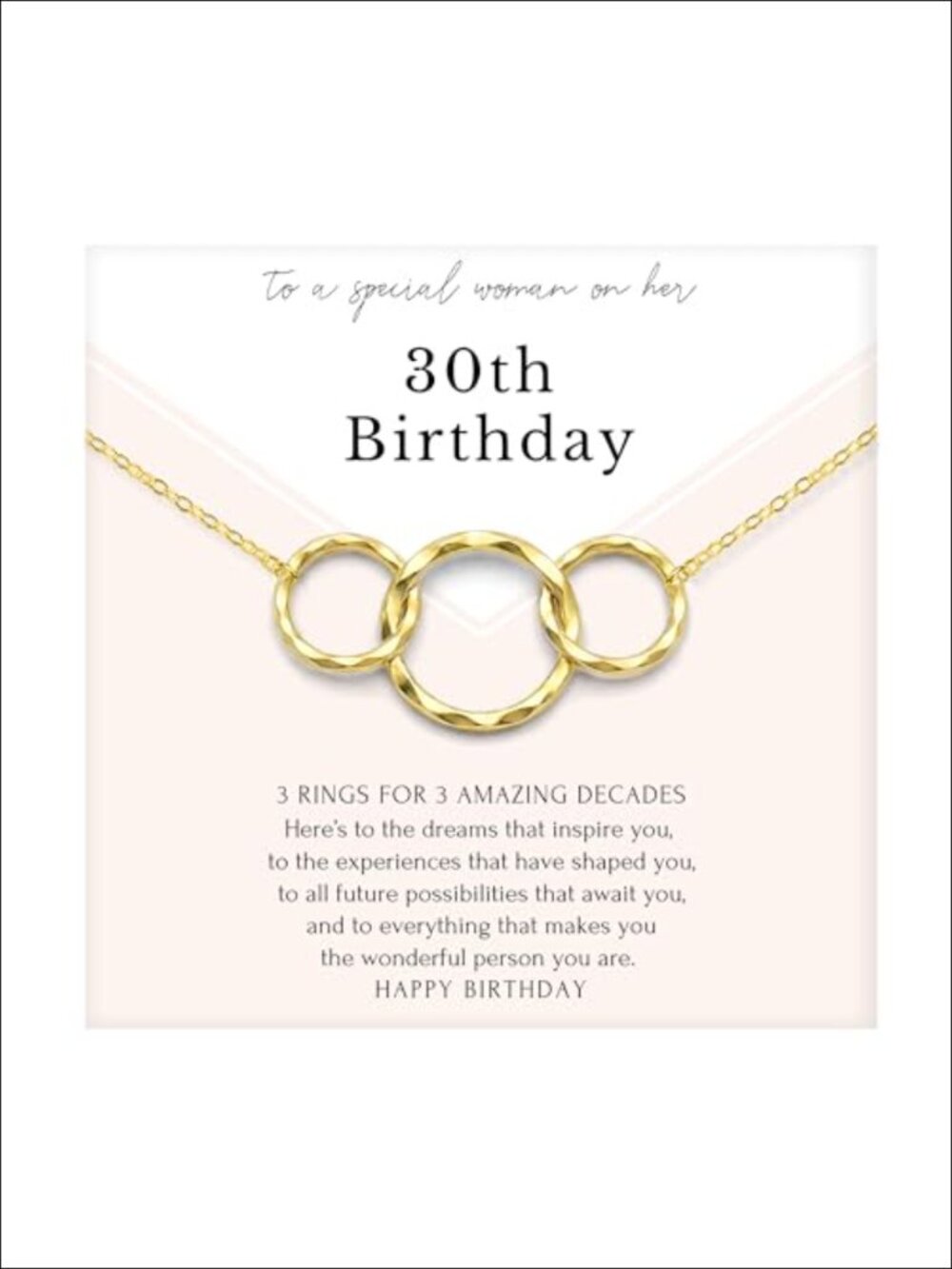 14K Gold Plated Sterling Silver Interlocking Rings Pendant Necklace, 16+2"
